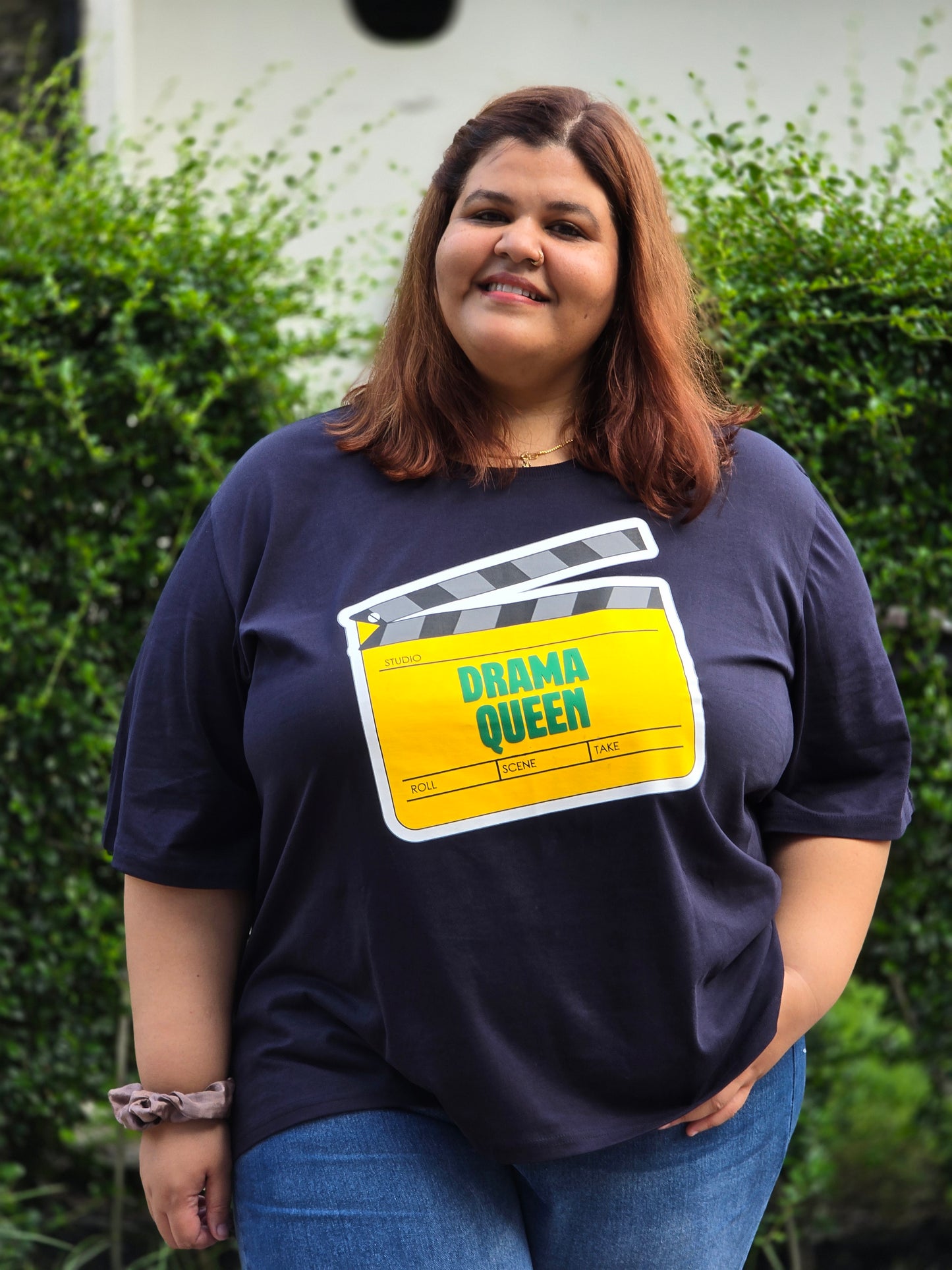 Plus size A-line 'Drama Queen' T- shirt- Regular Length