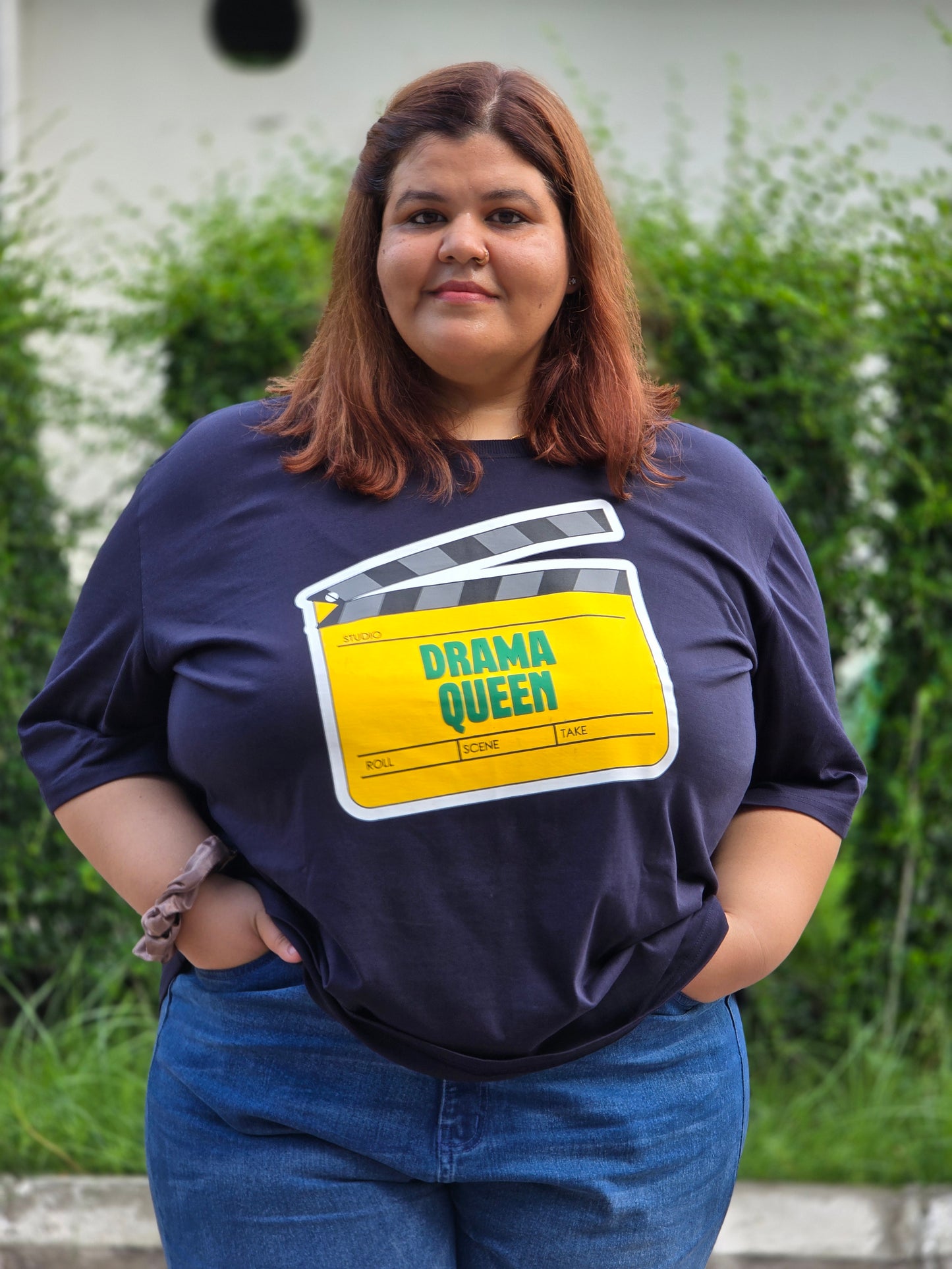 Plus size A-line 'Drama Queen' T- shirt- Regular Length