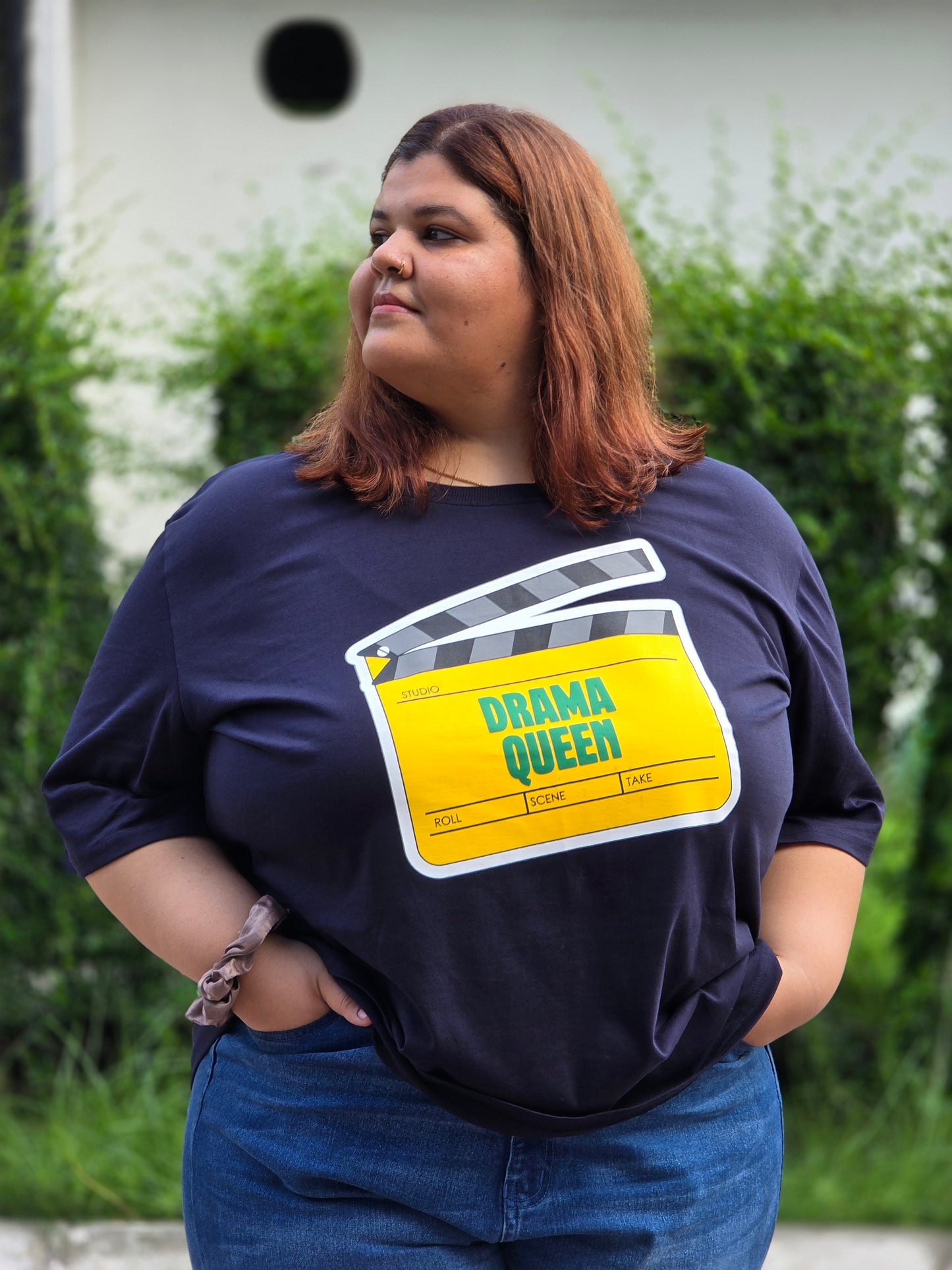 Plus size A-line 'Drama Queen' T- shirt- Regular Length
