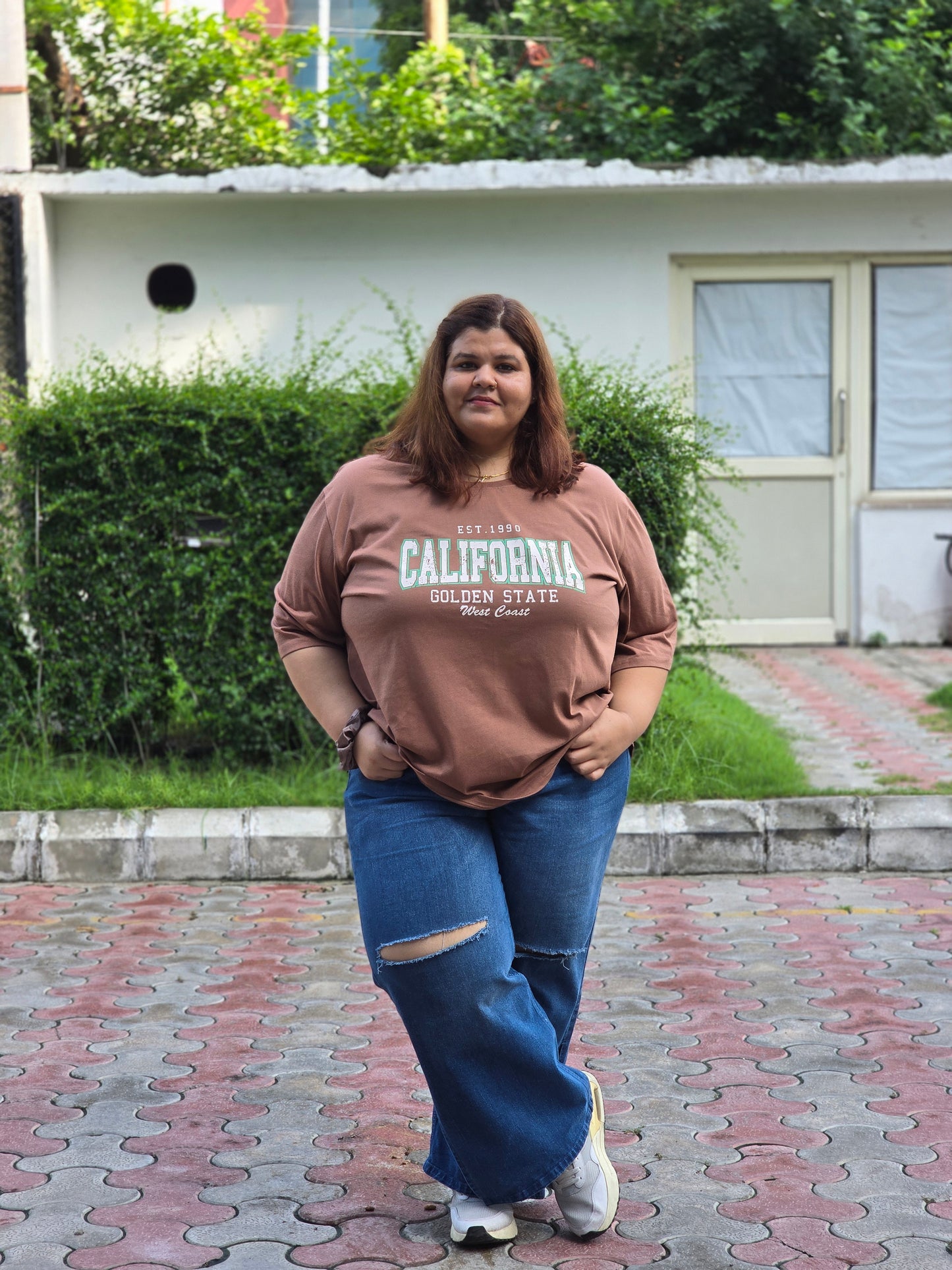 Plus size A-line Varsity T-shirt - Regular length