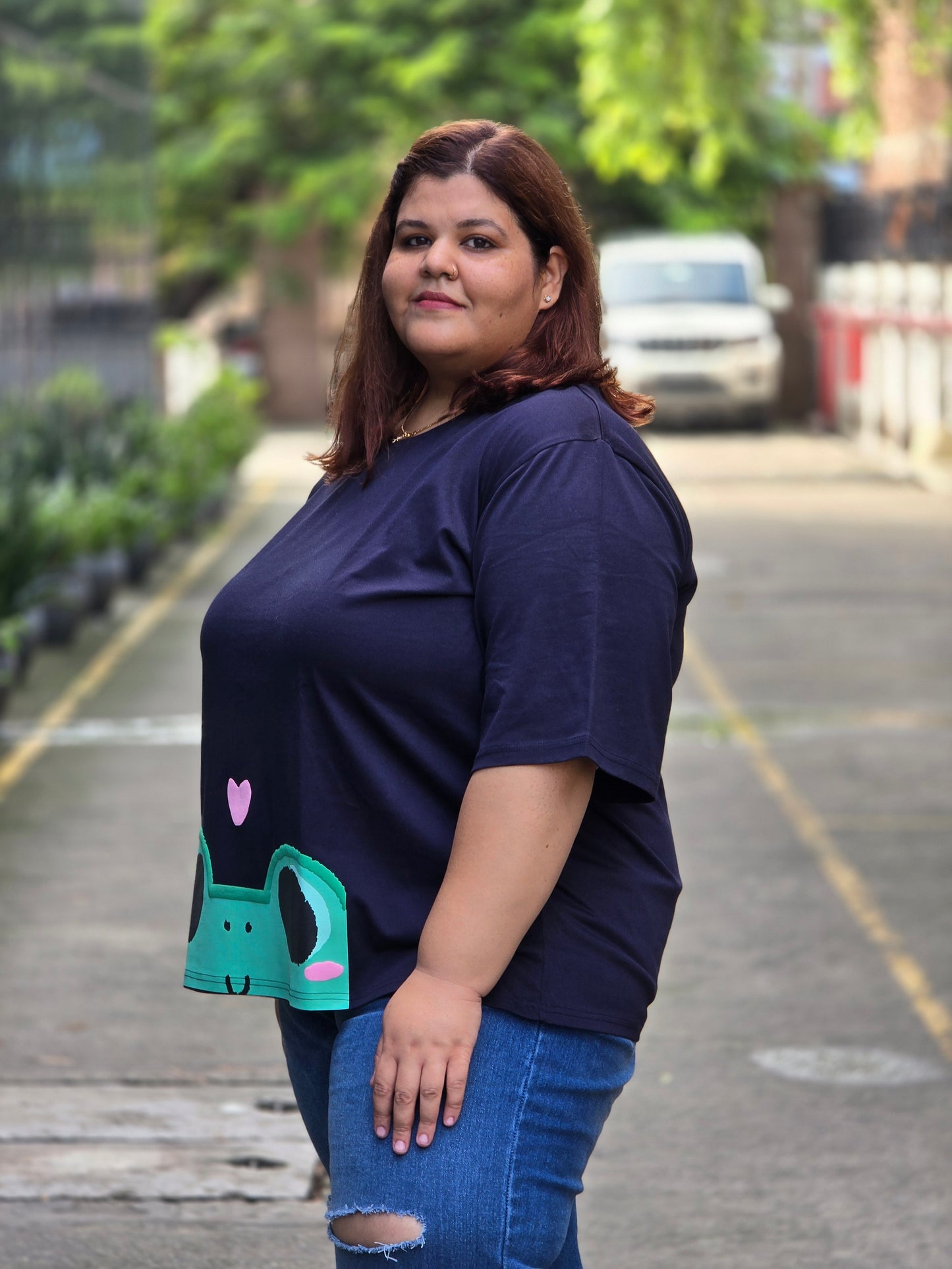 Plus size A-line 'Lovestruck Frog' T-shirt - Regular length