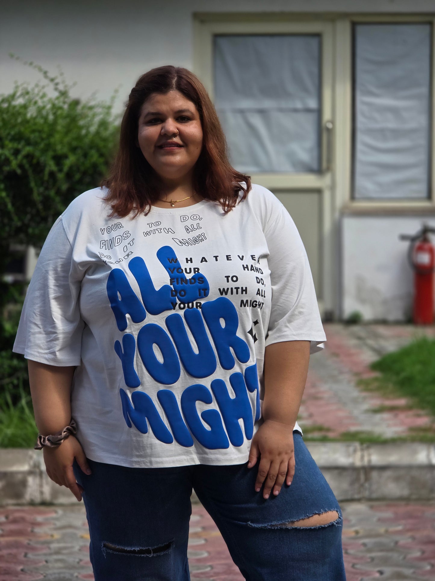 Plus size A-line 'All your Might' T-shirt - Regular length