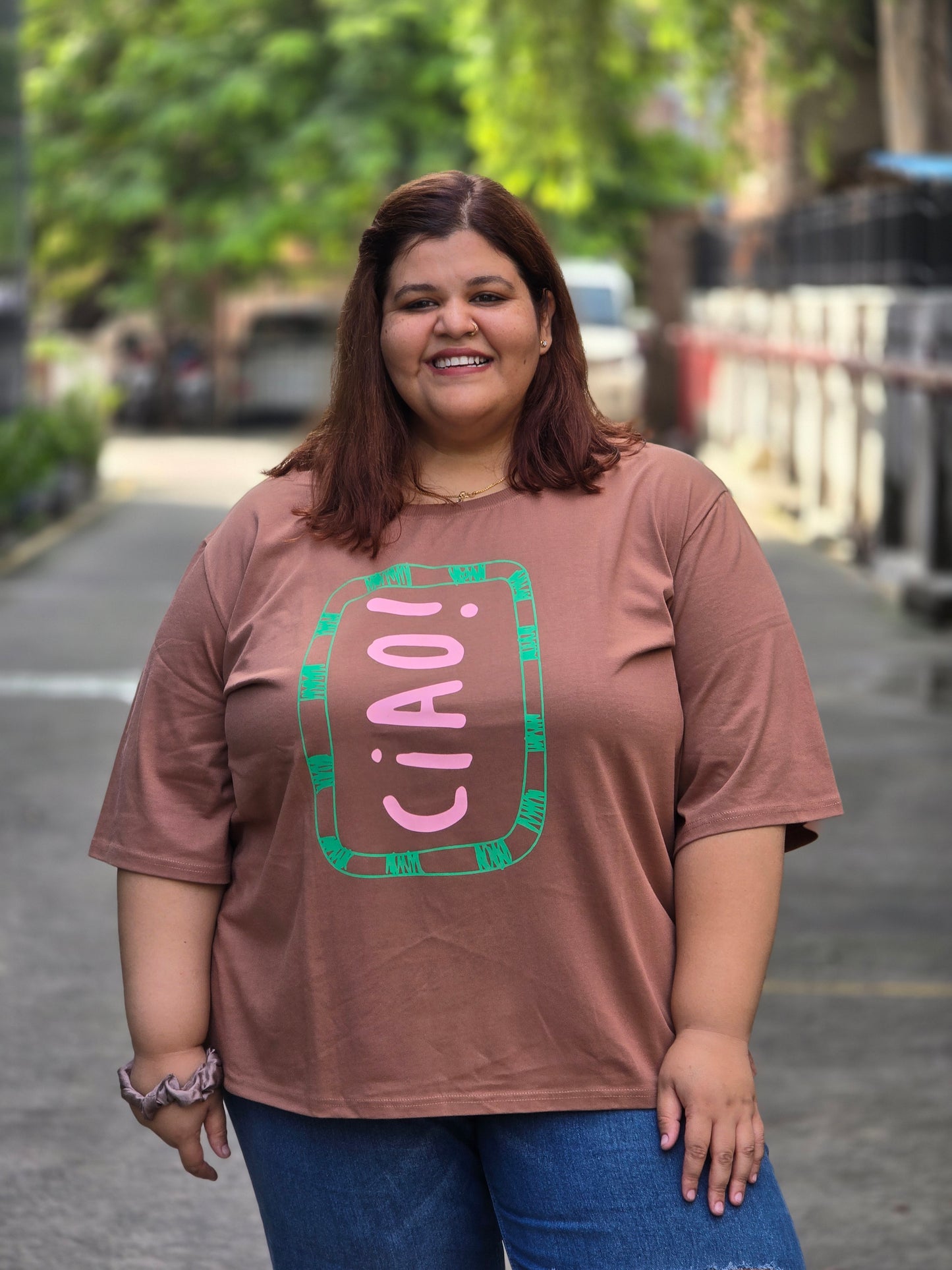 Plus size A-line 'Ciao' T-shirt - Regular length