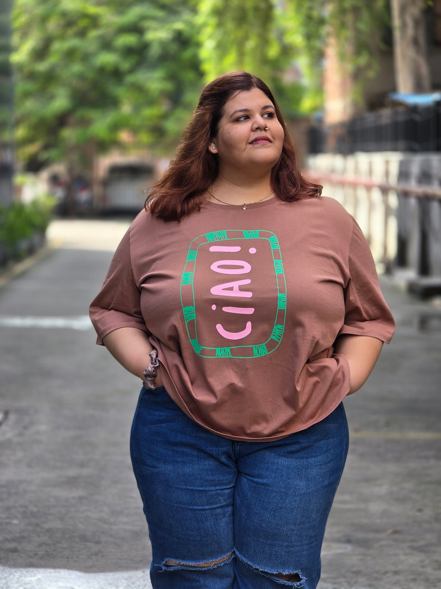 Plus size A-line 'Ciao' T-shirt - Regular length
