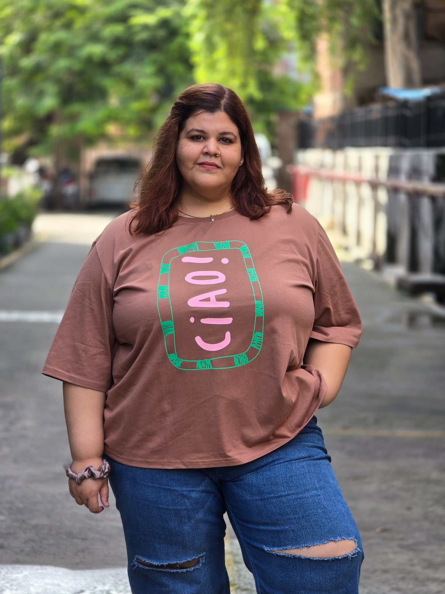 Plus size A-line 'Ciao' T-shirt - Regular length
