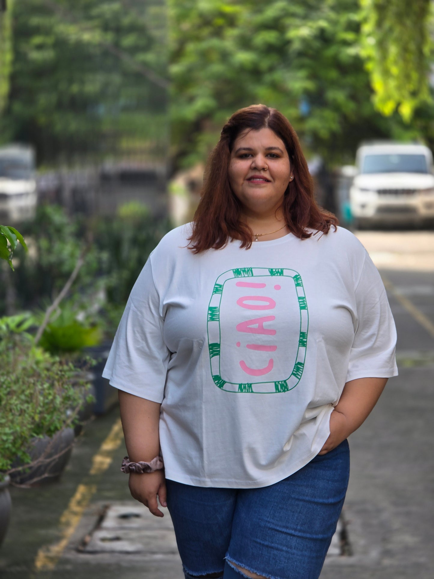 Plus size A-line 'Ciao' T-shirt - Regular length