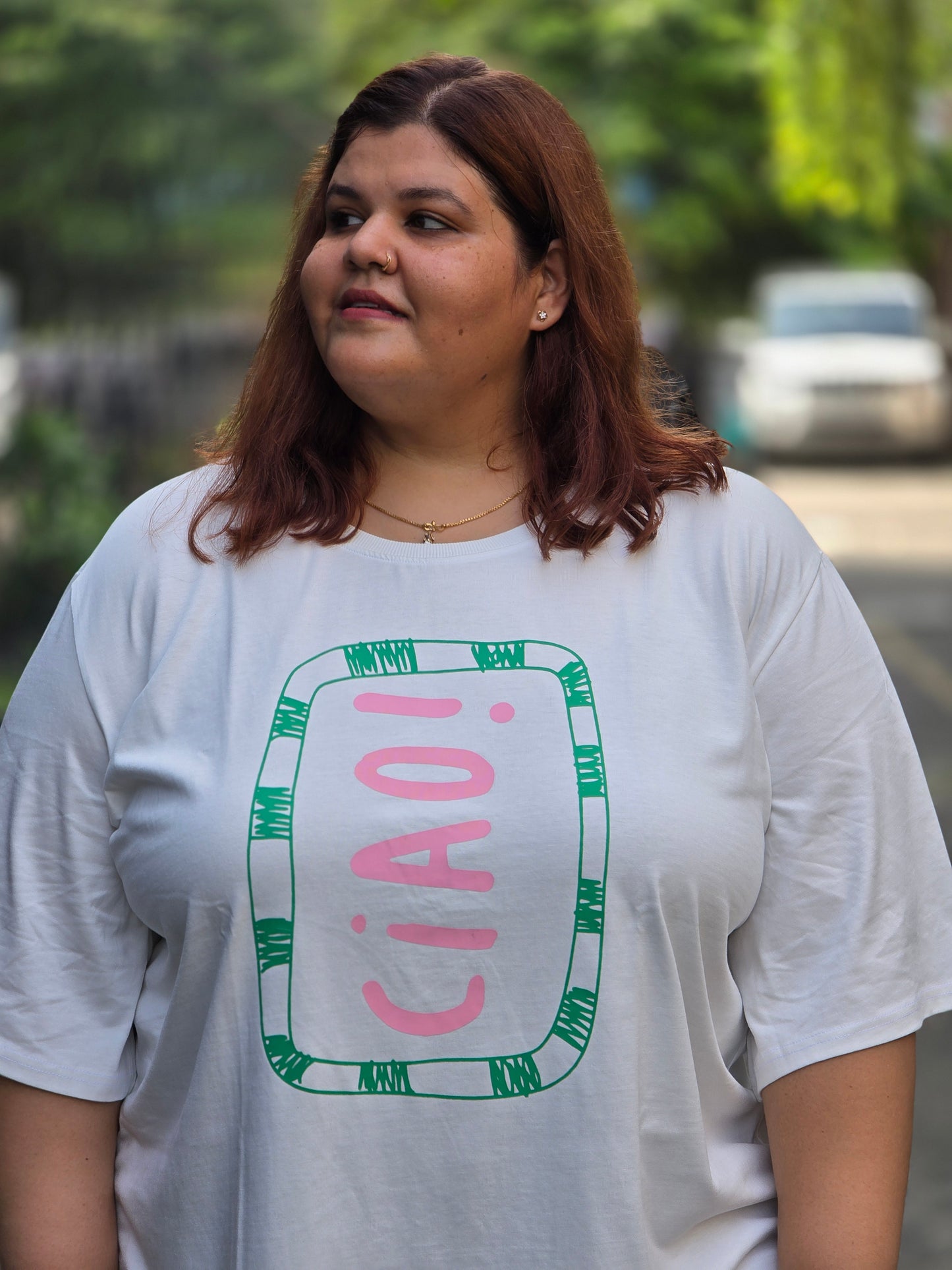 Plus size A-line 'Ciao' T-shirt - Regular length