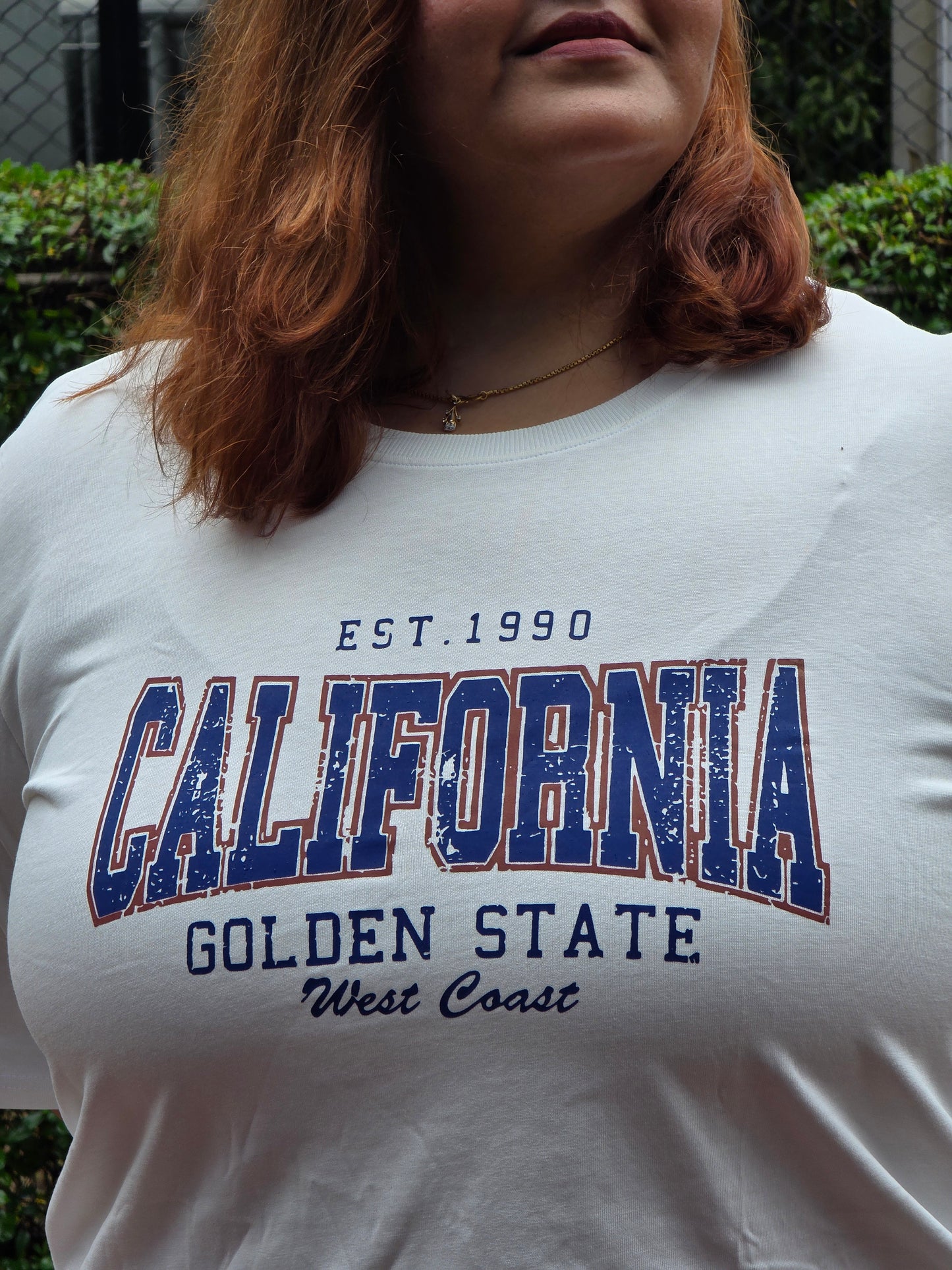 Plus size A-line 'Varsity' T-shirt - Cropped length