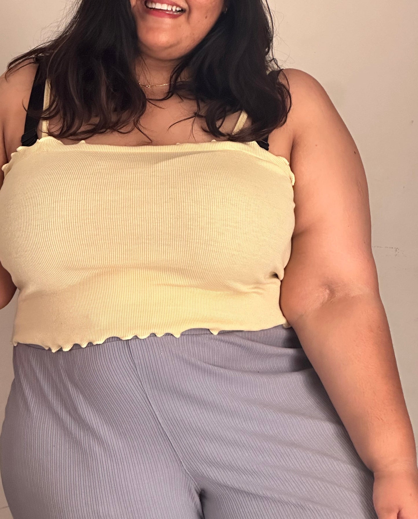 Frilled Spaghetti Ribknit Top