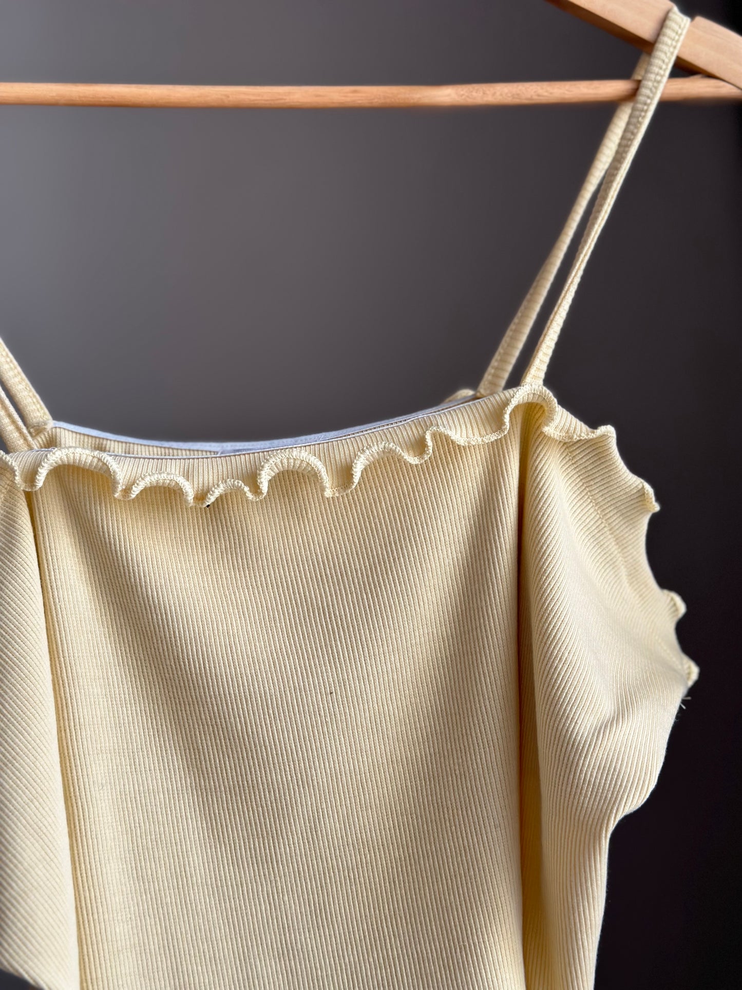 Frilled Spaghetti Ribknit Top