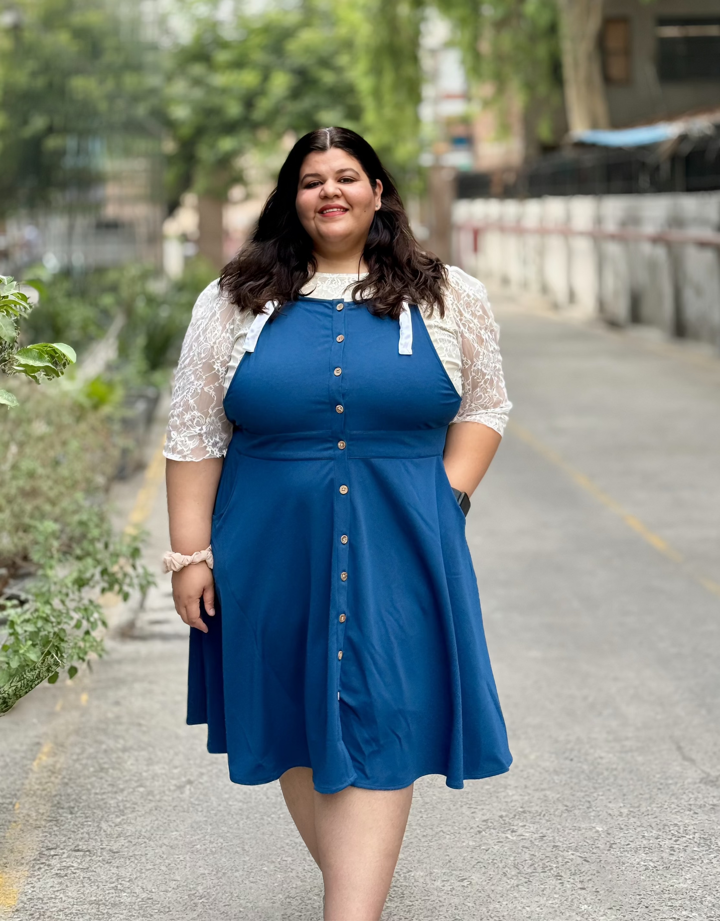 Viscose Lycra Dungaree Dress