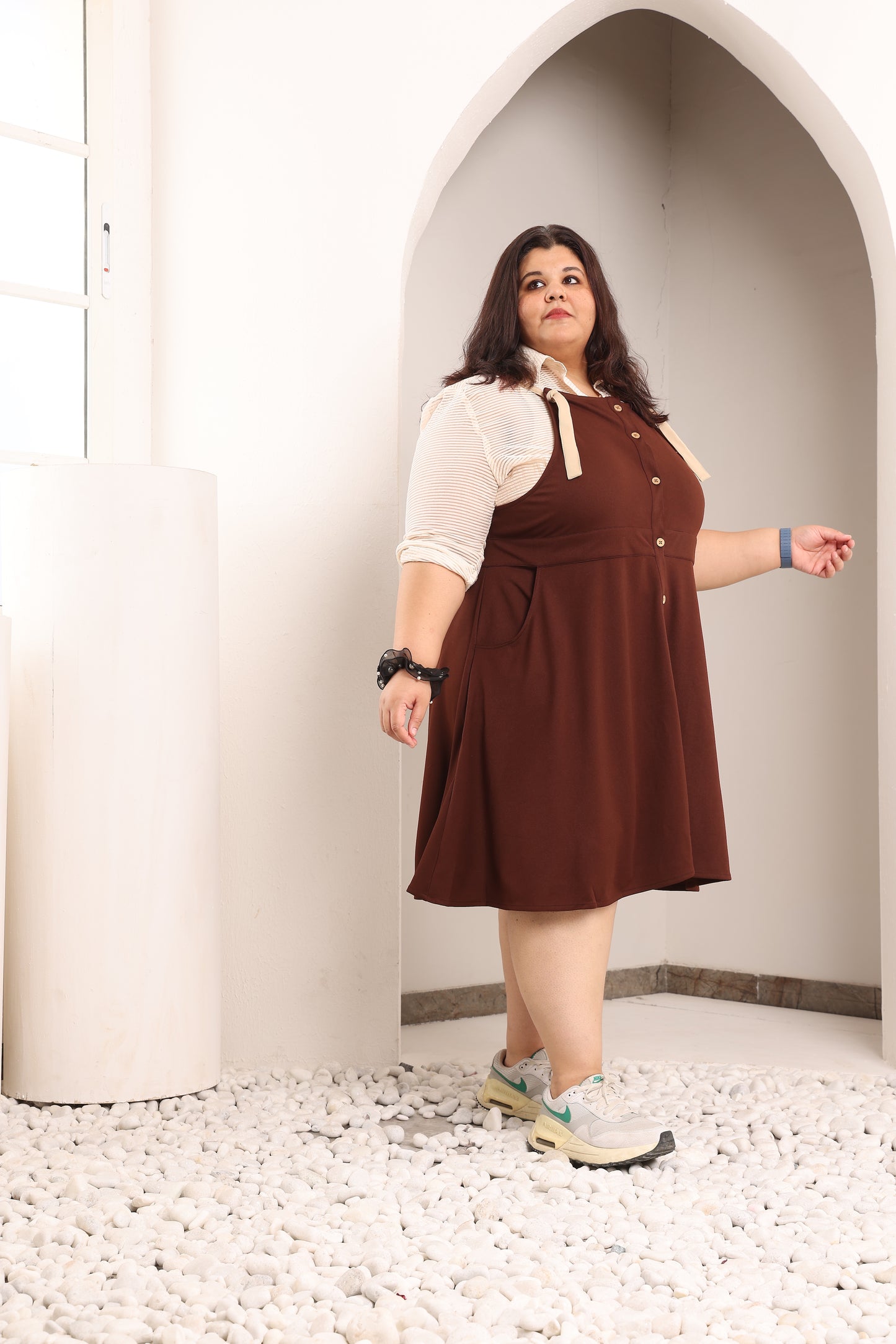 Viscose Lycra Dungaree Dress