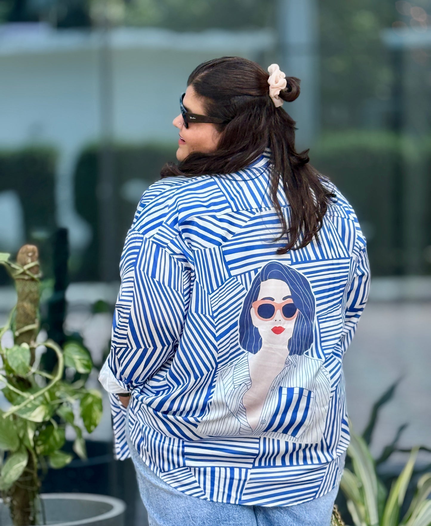Printed shirt for plus size women. Popular quirky print. Exclusively designed for plus size women (2XL - 9XL). Bust Size 42 inch to 58 inch. Bigger / roomier armholes. Wider hips.