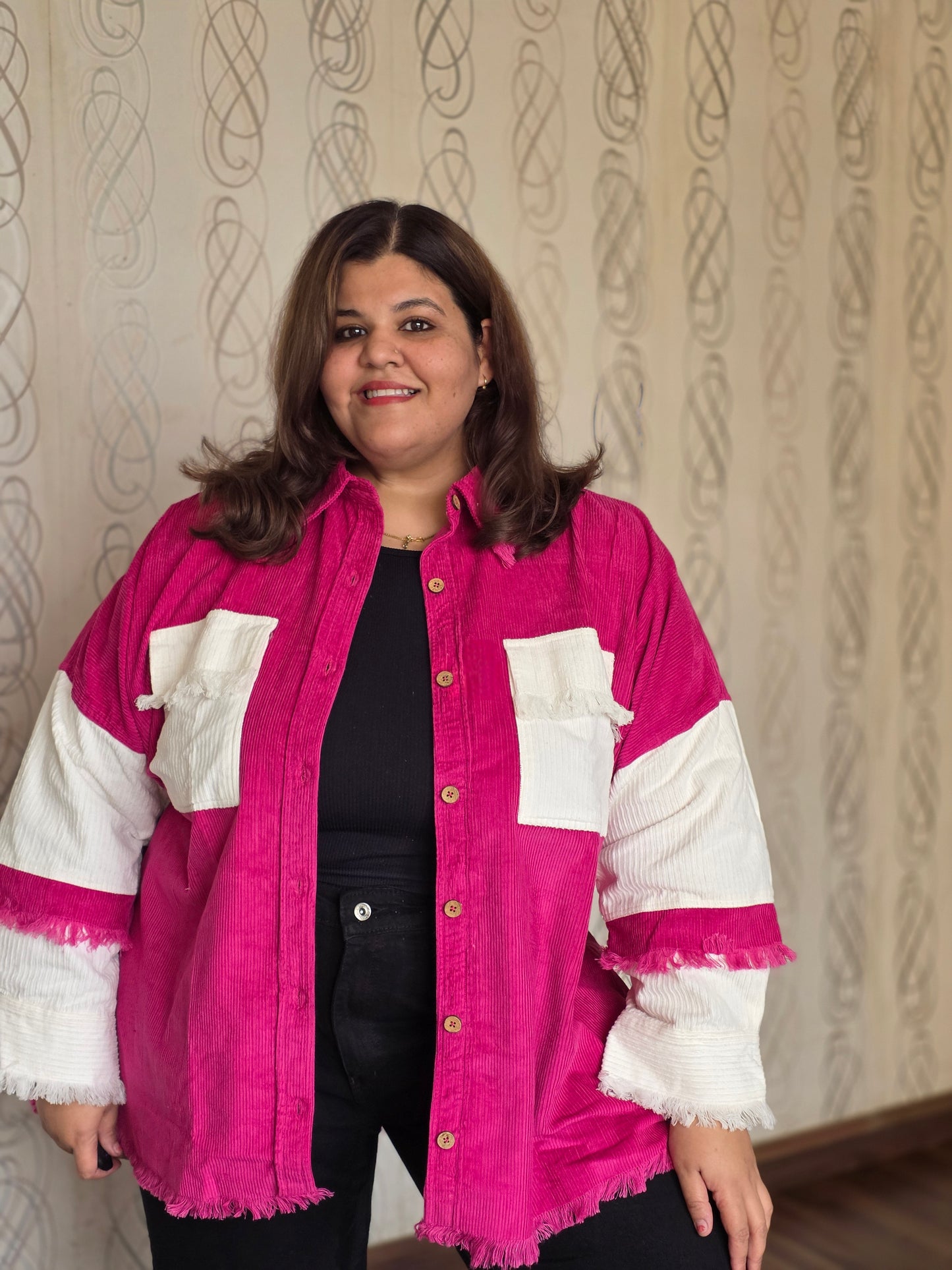 Corduroy Colorblock Shacket