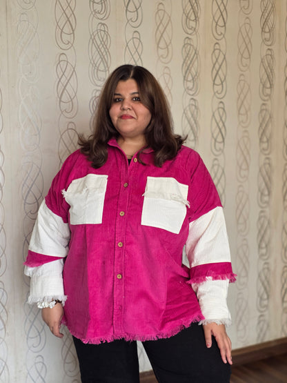 Corduroy Colorblock Shacket