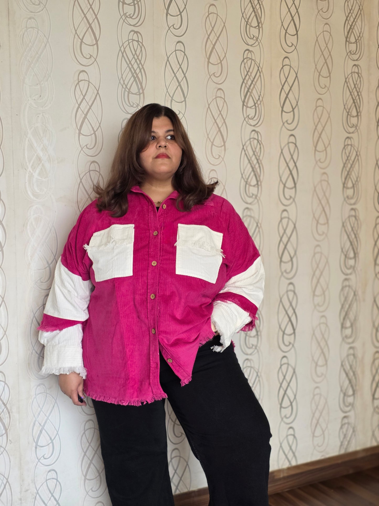 Corduroy Colorblock Shacket