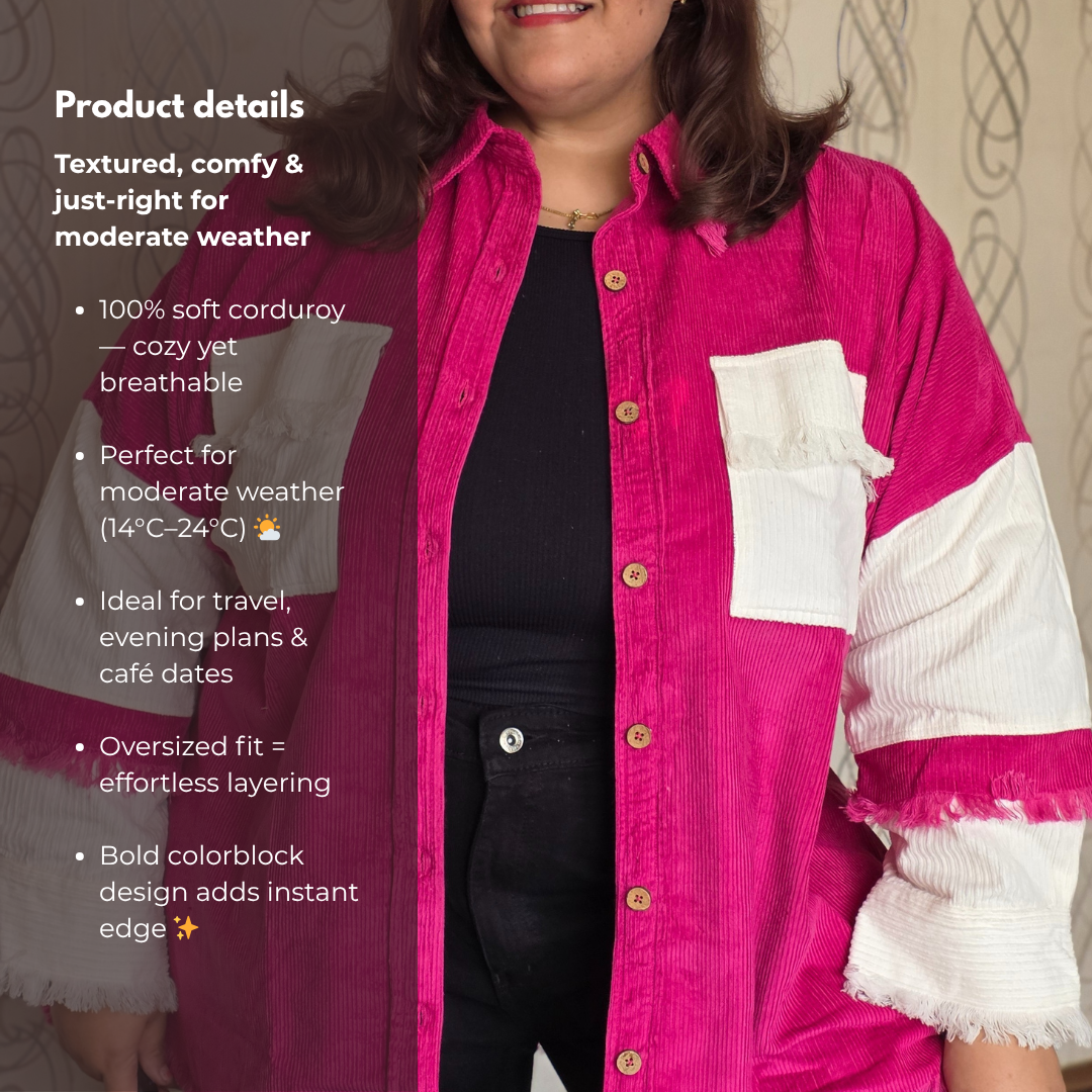 Corduroy Colorblock Shacket