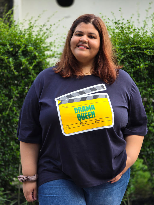 Plus size A-line 'Drama Queen' T- shirt- Regular Length