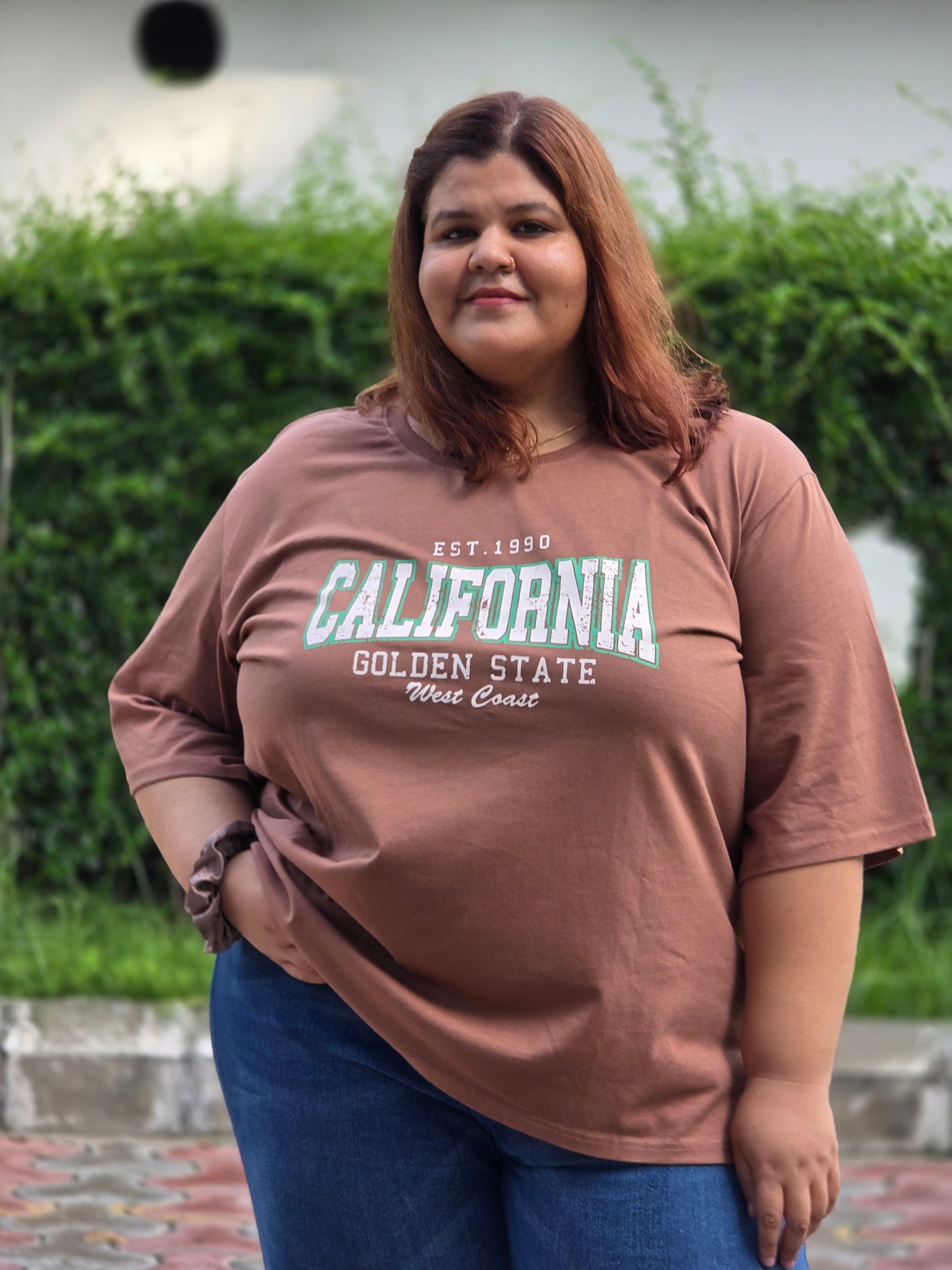 Plus size A-line Varsity T-shirt - Regular length