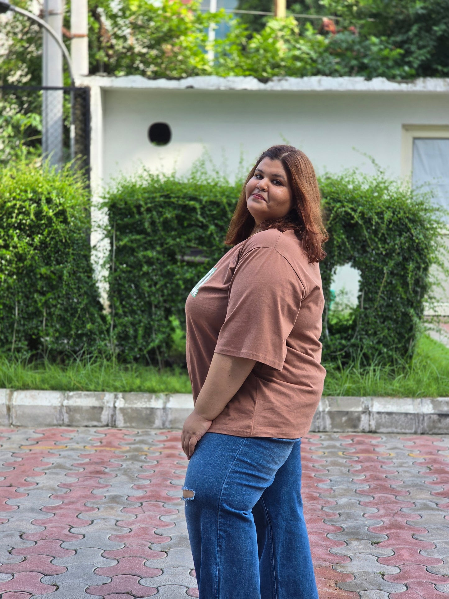 Plus size A-line Varsity T-shirt - Regular length