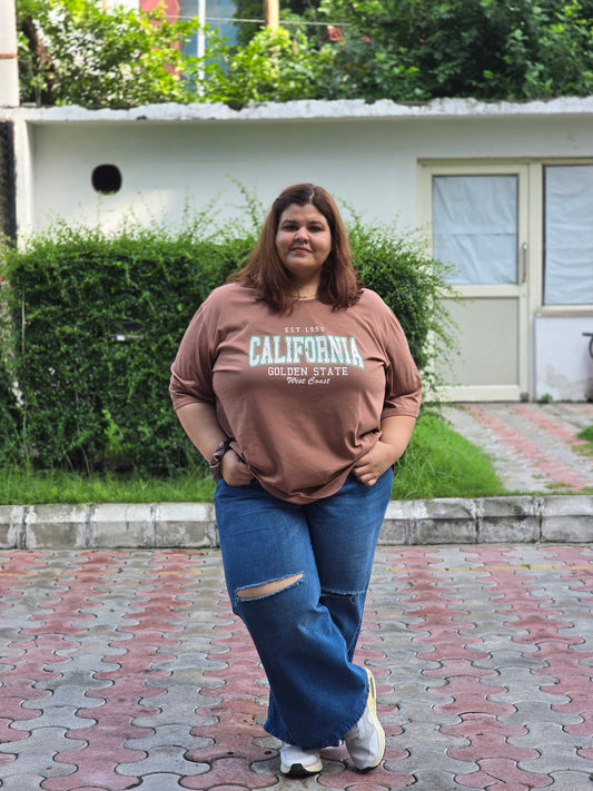 Plus size A-line Varsity T-shirt - Regular length