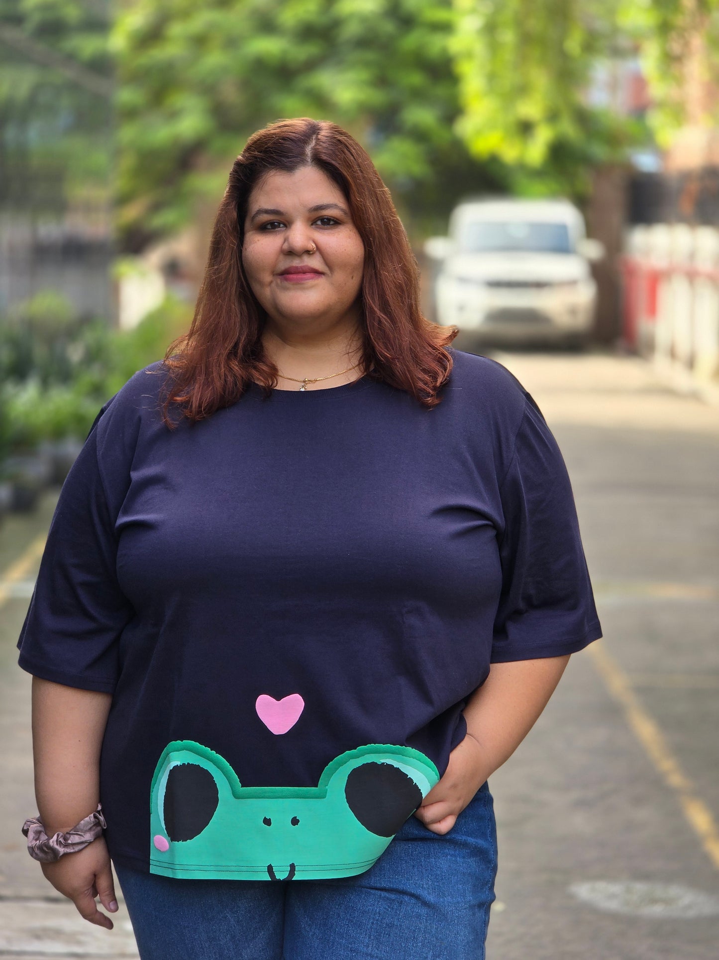 Plus size A-line 'Lovestruck Frog' T-shirt - Regular length