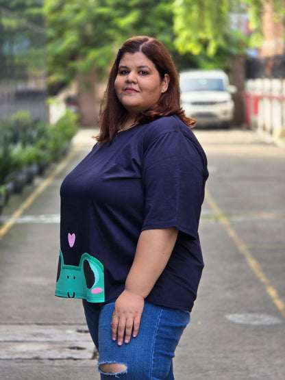 Plus size A-line 'Lovestruck Frog' T-shirt - Regular length