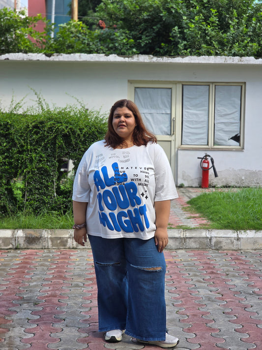 Plus size A-line 'All your Might' T-shirt - Regular length
