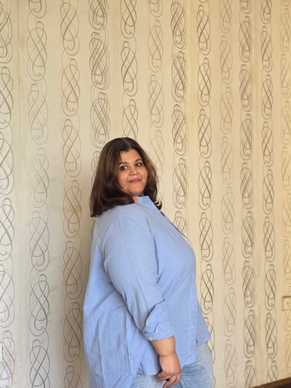 Embroidered Hearts Cotton Gauge(Mulmul) Shirt