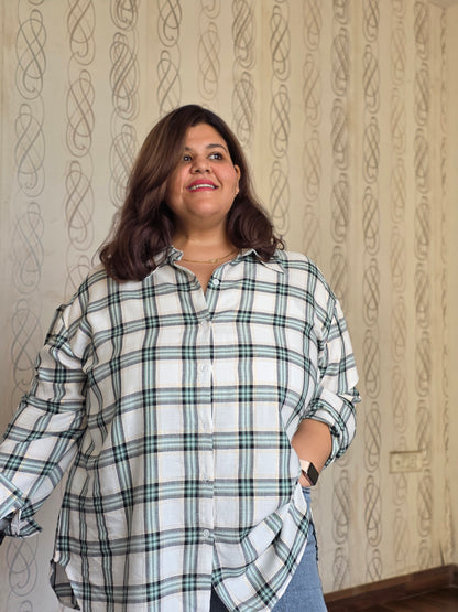 Cotton Lurex Plaid Shirt