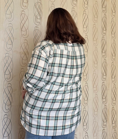 Cotton Lurex Plaid Shirt