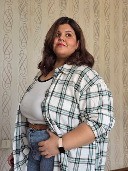 Cotton Lurex Plaid Shirt