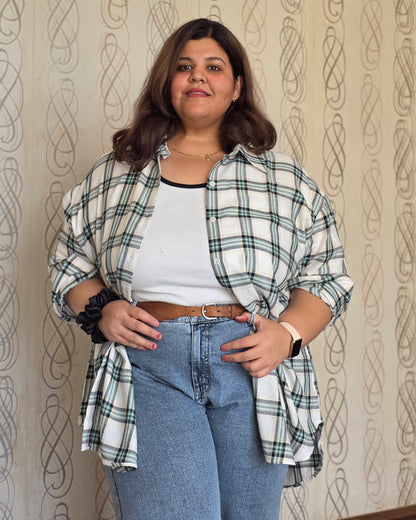 Cotton Lurex Plaid Shirt
