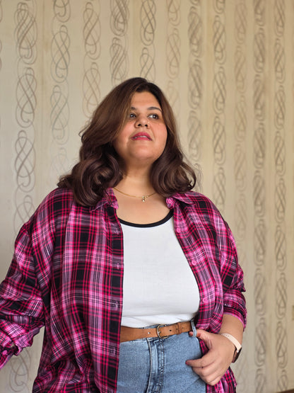 Cotton Lurex Plaid Shirt