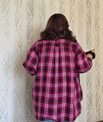 Cotton Lurex Plaid Shirt