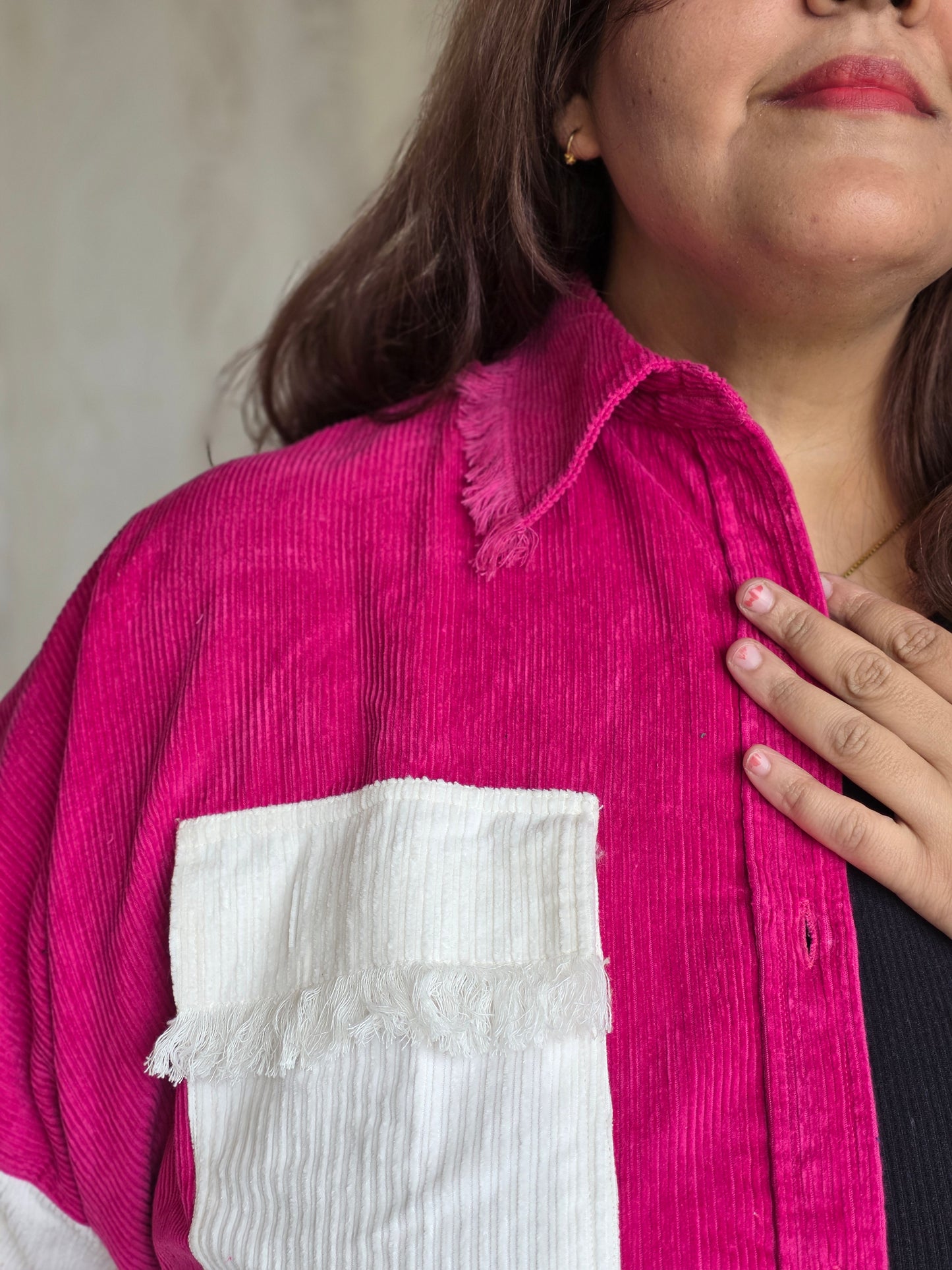 Corduroy Colorblock Shacket