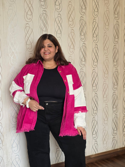 Corduroy Colorblock Shacket