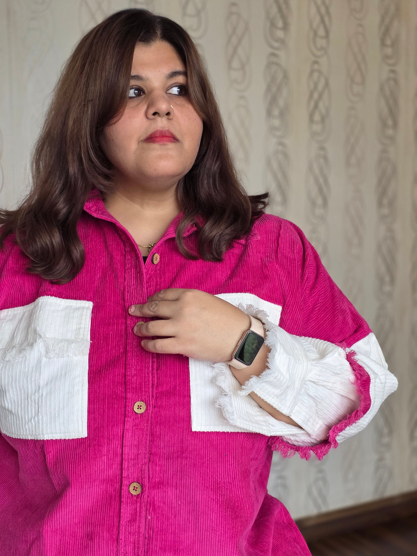 Corduroy Colorblock Shacket