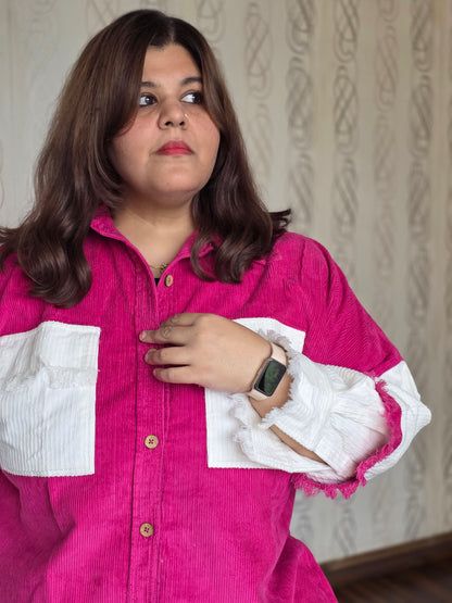 Corduroy Colorblock Shacket