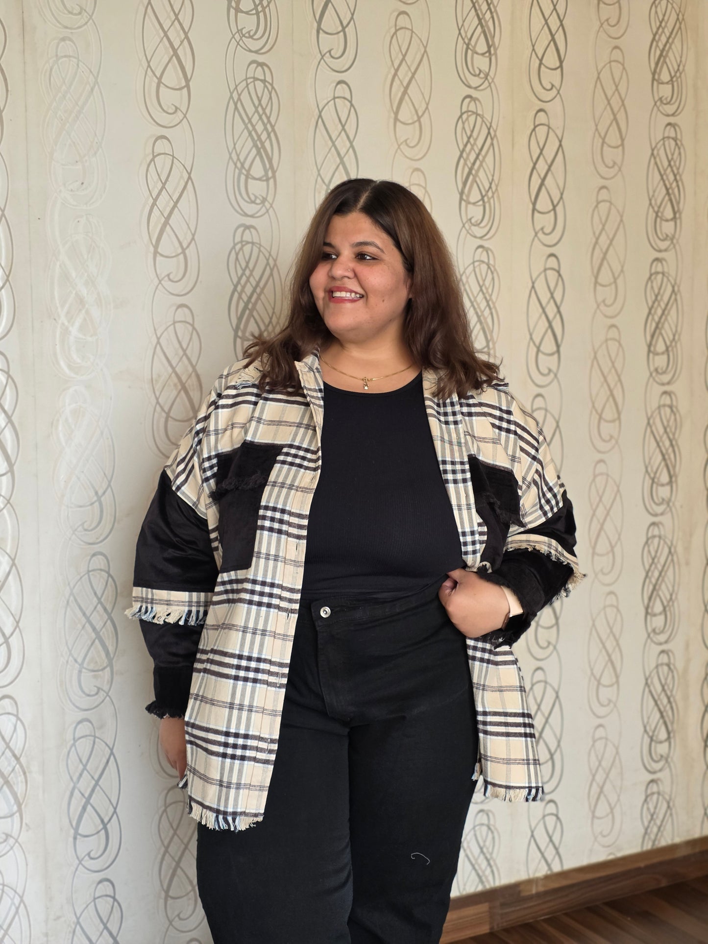 Heavyweight brushed cotton & corduroy shacket