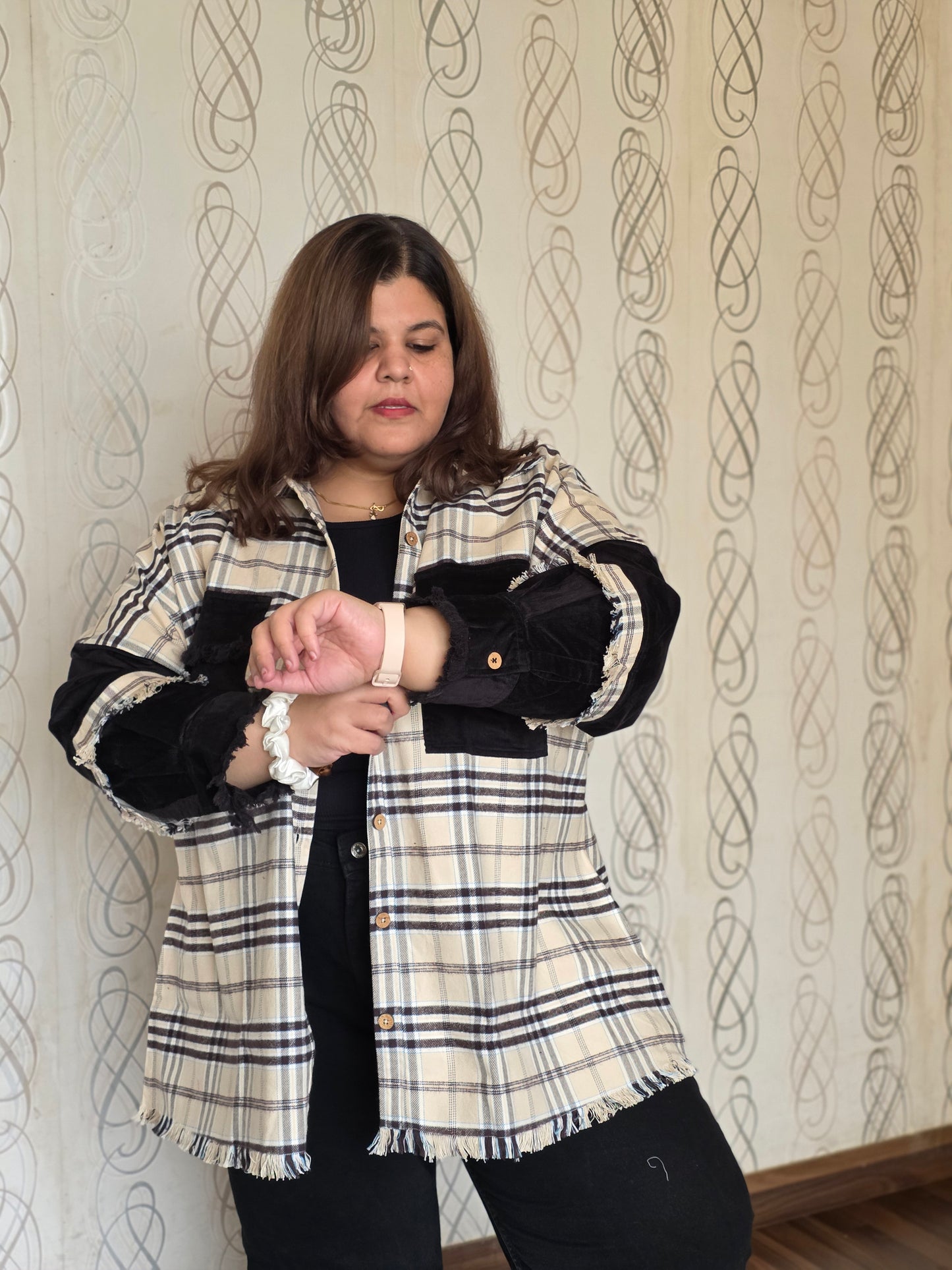 Heavyweight brushed cotton & corduroy shacket