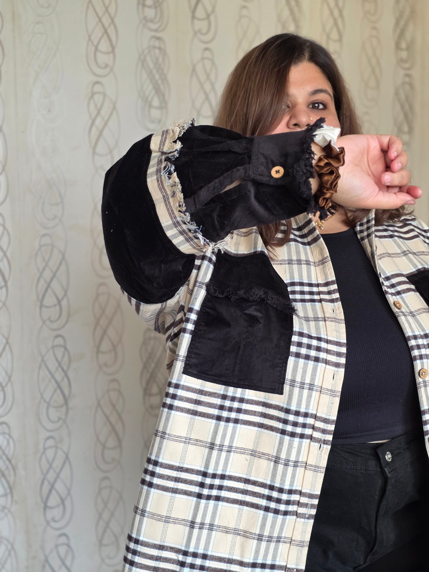 Heavyweight brushed cotton & corduroy shacket