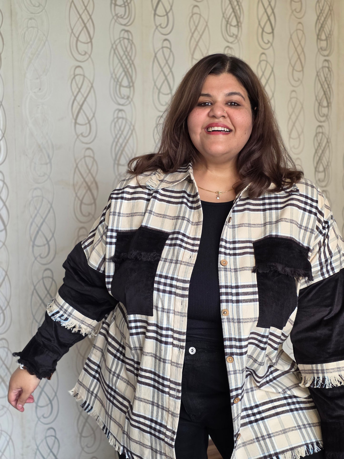 Heavyweight brushed cotton & corduroy shacket