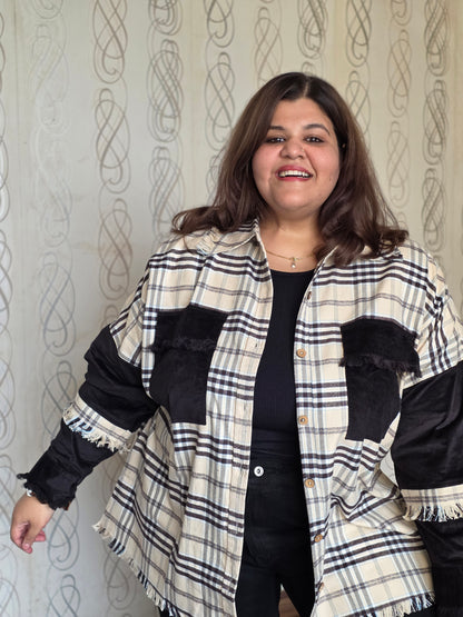 Heavyweight brushed cotton & corduroy shacket