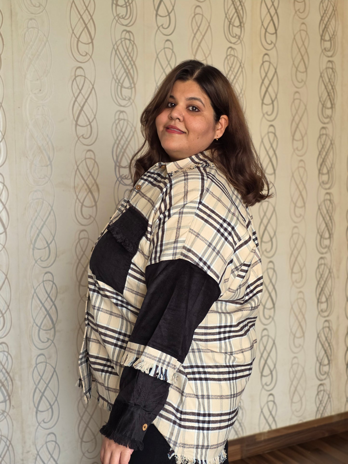 Heavyweight brushed cotton & corduroy shacket