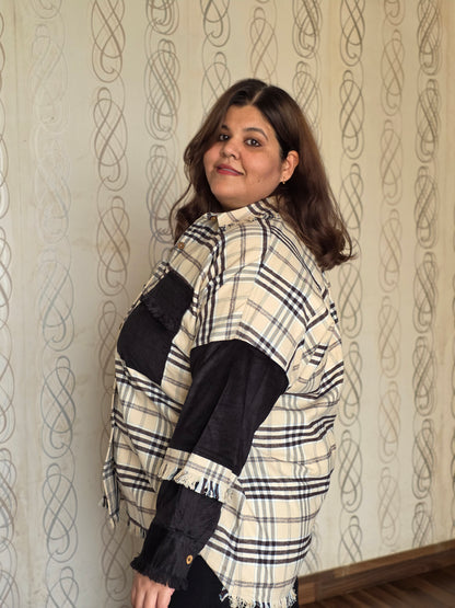 Heavyweight brushed cotton & corduroy shacket