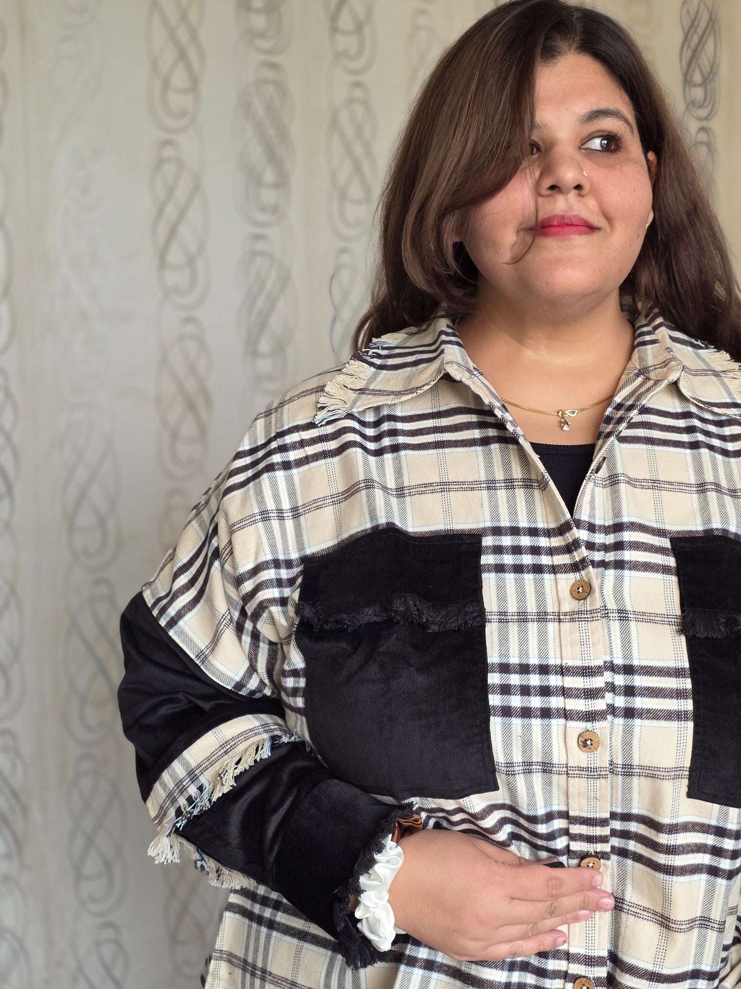 Heavyweight brushed cotton & corduroy shacket