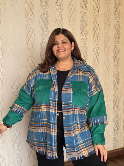 Heavyweight brushed cotton & corduroy shacket