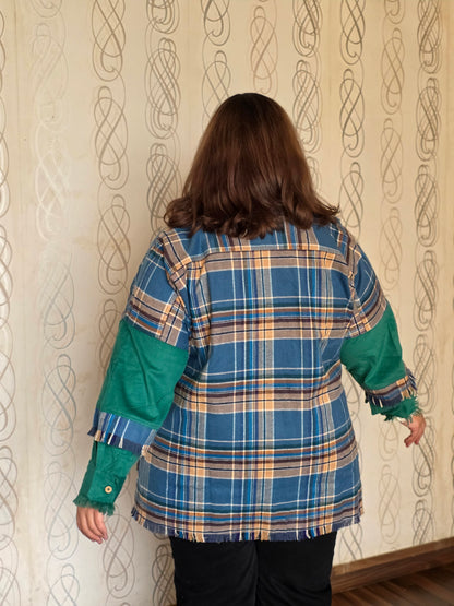 Heavyweight brushed cotton & corduroy shacket