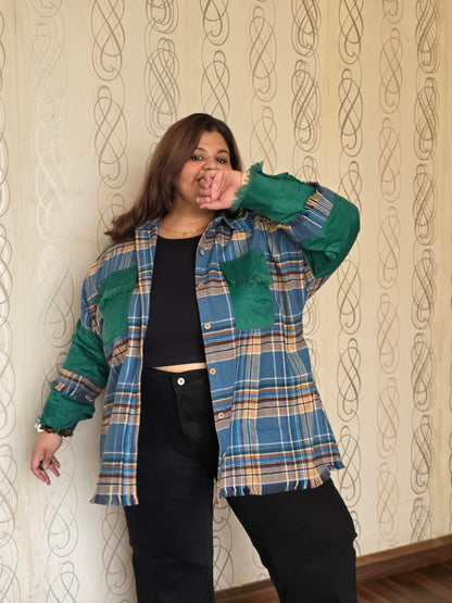 Heavyweight brushed cotton & corduroy shacket